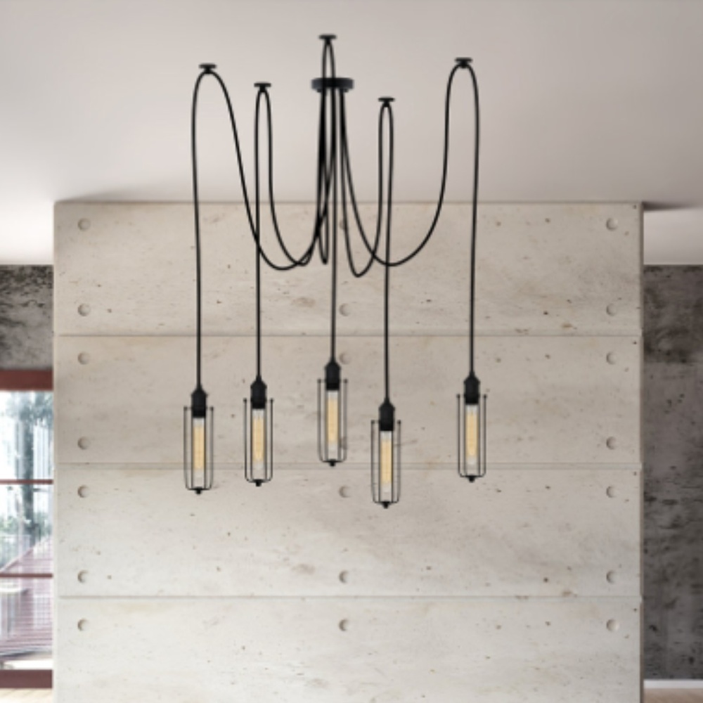 5 Pendant Swag Chandelier - Picture 4 of 6